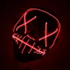 LED Halloween Masks El Wire Masque brillant Black Horror Ghost Mask Masquerade Birthday Party Carnival Cosplay Full Face Masques 10 Col8830098