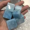 5st Naturlig Stor Storlek Blå Aquamarine Cube Stone Crystal Rock Quartz Ädelsten Mineral Specimen DIY Smycken Dekoration Present