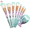 8 stks make-up borstels set zeemeermin vormige fundering poeder oogschaduw blusher contour borstel kit tool DHL gratis