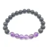 SN1344 NES Design Women`s Bransoletka Trendy Naturalne Kamień Lawy Mala Yoga Bransoletka Amethyst Fioletowy Kryształowy Bilans Medytacyjna Biżuteria