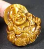 Kinesiska tiger eye jade hänge buddha gud gamla pengar mynt264n