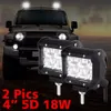 1 pièces 5D lentille 18W 12V 24V LED barre lumineuse de travail faisceau de tache d'inondation tout-terrain Van 4x4 4WD ATV camion moto bateau tracteur LED lampe de travail 2222059