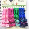 Abbigliamento per cani Set da 50 pezzi Simpatici animali domestici Collari per cuccioli in poliestere regolabili con fiocco e collana con campanelli per gatto decora261i