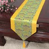 300 cm Long Seawater Chinese Damask Table Runner Wedding Christmas Table Decoration Mat Dinner Party Silk Satin Table Cloth Coffee Tea Pads