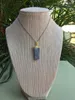 1 pièces bleu Kyanite pendentif lame plaqué or pierres précieuses femmes pendentif Reiki cristal guérison forme aléatoire expédition