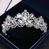 Luksusowa Crown Korona Rhinestone Kryształy Królewskie Ślub Królowa Korony Księżniczka Kryształ Barok Urodziny Party Tiaras Dla Bride Sweet 16 45 * 5