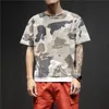 2018 sommar mode kamouflage t-shirt nyaste män hål t-shirts män o-hals toppar hip hop tee manlig mode retro styletshirt