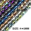 Rice grains Austrian crystal beads 100pcs 4*6mm oval shape Top quality plated color Loose bead Jewelry bracelet making DIY