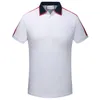 Fashion Sports Wear Polo Shirt Men Contrast Turn Collar Trim Fit Cotton Stripe Sleeves Casual Tops