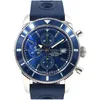 Kostenloser Versand Neue SuperOcean Heritage Chrono 46mm Quarzuhr A13320 Blaues Zifferblatt und Gummiband Herren-Sportarmbanduhren