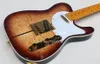 Custom Shop Merle Haggard Tuff Dog Tele TL Brown Sunburst Top in acero trapuntato Chitarra elettrica Manico in acero, Accordatori con battipenna bianco perla