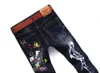 Cultivate one's morality men in Europe and the han edition of the new fashion personality hand-painted splash-ink cowboy pants/XS-4xl