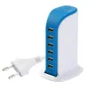 30W 6 Port USB-väggladdare Strömadapter Tillförlitlig USB-laddningsstation Hub Portable Travel Charger för mobiltelefonbord