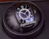 Nuovo 8880 Las Vegas Casino Giradischi russo PVD acciaio nero quadrante blu CAL SK orologio automatico da uomo cinturino in pelle blu economico Puretim200D