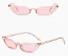 Ostre kocie oko damskie okulary przeciwsłoneczne wąska ramka kobieta okulary przeciwsłoneczne UV400 plastikowe cukierkowe kolory obręczy i soczewki zawias metalowy dobrej jakości