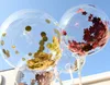 Bobo Ballons transparents transparents avec confettis de plumes 12 18 pouces Stand Ballon Mariage Mariage Decro Hélium Boules gonflables Gift226O