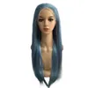 human long straight hair blue lace front wigs Brazilian lace straight full lace wigs with baby hair for sale