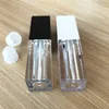 Tubo per lucidalabbra di forma quadrata da 5 ml Bottiglia cosmetica vuota Tubi per lucidalabbra trasparenti Contenitori Bottiglia spedizione veloce F662