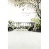 8x10ft blanc rose fleurs arbre jardin Loft arrière-plans plancher en bois romantique mariage photographie décors Vintage Studio Photo Booth accessoires