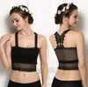 White Black Women Sexy Hollow Lace Tops Butterfly Back Chest Wrapped Bandeau Tube Tops Strap