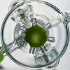 Groen Paars Dubbele Recycler Glazen Waterpijpen Multi Percolator Bedwelmende Glazen Waterleidingen Propeller Dab Booreilanden 14mm Joint met Kom XL167