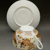 Vassoi per tazze da tè in porcellana cinese fatti a mano con motivo a pavone