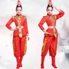 Китайский народный танец Красной женщина Yangko Танцевальную одежда древние Hanfu костюмы восточной традиционной опера одежда сценической