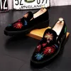 Men's Fashion Suede Leather Loafers Mens Embroidery Driving Party Flats Man Moccasins Oxfords Casual Shoes Footwear