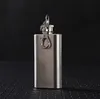 New 100% stainless steel pocket flask 2oz stainless steel hip flask with Key chain Wine Glass Drinkware I372