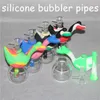 Glass Bong Dab Rig Hookahs Swan Shape Mini Unbreakable Silicone Water Pipe Bongs Smoking Hookah with bowl for Wax Oil Dry Herb