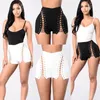 Kvinnors Shorts Partihandel - 2021 Mode Sexig Solid Bandage Sommar Skiny Kvinnor Rippade Womens High Waisted Denim Jeans Shortsus1