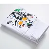 Men Printed White Pants DJ Designer Graffito Splash Ink Paint Color Street Fashion Cool Unique Cotton Pants for Men