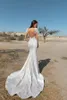 Eva Lendel Mermaid Trouwjurken Sheer Jewel Hals Kant Applicaties Cap Mouw Backless Bruidsjurken Custom Made Bohemian Robe de Mariée