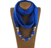 Pendant Scarf Necklace Bohemia Necklaces For Women Chiffon Scarves Pendant Jewelry Wrap Foulard Female Accessories GA369