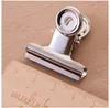 Round Metal Grip Clips Silver Bulldog Clip Rostfritt Stål Biljett Clip Bills Clip Office Stationery Wen6550