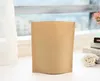 500pcs/lot Standing Kraft Paper Bags with Round Window Yellow Kraft Pack Storage Dried Food Fruits Tea Electronic Product Pouches