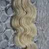 Vierge brésilienne corps vague peau trame bande sur la peau Extension de cheveux 40 pièces 7a Blonde bande Extensions de cheveux bande humaine cheveux