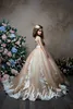 Pentelei 2019 Champagne Flower Girl Dresses per matrimoni gioiello collo pizzo piccoli bambini abiti da bambino prima comunione vestito da ragazze abiti da pagaia