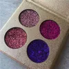 Schoonheid geglazuurd glitter oogschaduw merk palet hoge pigmenten langdurige waterdichte 4 kleuren glanzende glans oogschaduw make-up