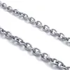En venta 100pcs/lote joyería de acero inoxidable plateado collar de mujeres de cadena rolo rolo 1.8 mm/3 mm/4.5 mm 16-32 pulgadas al por mayor