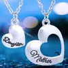 Collier en forme de cœur pour mère et fille, pendentifs double cœur pour femmes, bijoux pour membres de la famille, cadeau de fête des mères