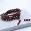 Perline buddiste, tibetano, granato rosso naturale, perline di preghiera, braccialetto buddista Zhu Ma La, gioielli da donna multicerchio.