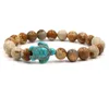 Drop pulsara Punk Summer Style Sea Turtle Borda i braccialetti per le donne Uomini Tiger Eye Bracciale in pietra naturale Gioielli299d