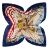 Grande écharpe carrée en satin de soie pour femmes, style imprimé MS, 90cm, 90cm, ceinture de cheval de guerre de la cour française, châle en sergé sans logo6254404