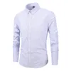 Men039s Slim Fit Langarm Hemd Europa Business Kausalen Grenze Hemd Hohe Qualität Hochzeit Bräutigam Shirts2034746