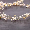 Diadema per capelli lungo da sposa con perle oro argento alla moda per accessori per capelli da sposa fatti a mano con strass gioielli per capelli da donna