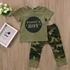 Newborn Toddler Baby Boy Girl Camo Tshirt Tops Pants Outfits Set Clothes 024M Cotton Casual Short Sleeve Kids Sets7282644