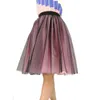 New Puff Women Chiffon Tulle Skirt White faldas High waist Midi Knee Length Chiffon plus size Grunge Jupe Female Tutu Skirts