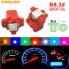 FEELDO 10PCS multi-couleur 12V DC B8.3d / BAX10s 5050 Gauge SMD Tableau de bord LED lampe de voiture d'éclairage intérieur # 4066