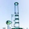 Colorful Straight Tube Glass Bong Triple Layer Comb Perc Hookah Percolator Water Pipes Catcher Heady Oil Dab Rig Tonado Bongs WP525